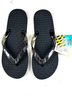 Locals Original 1350 Flip Flops Hawaiian Sandals Size 12 Black NWT